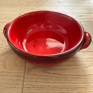 De Silva Bowl  Red Terra Cotta Glazed Handles Made In Italy